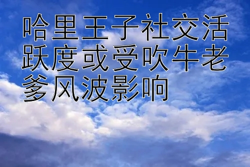 哈里王子社交活跃度或受吹牛老爹风波影响