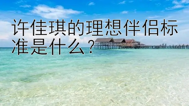 许佳琪的理想伴侣标准是什么？