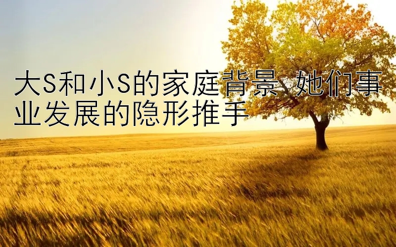 大S和小S的家庭背景 她们事业发展的隐形推手